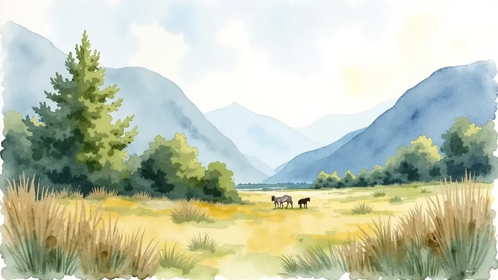 Watercolor landscape paintings demonstrating atmospheric perspective and depth techniques